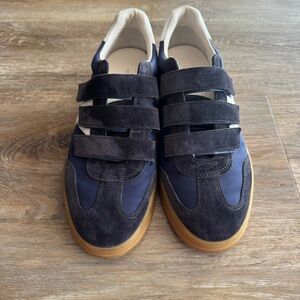 Veronica Beard Women's Size 8.5 Reagan Sneaker Deep Blue Coconut Leather Suede